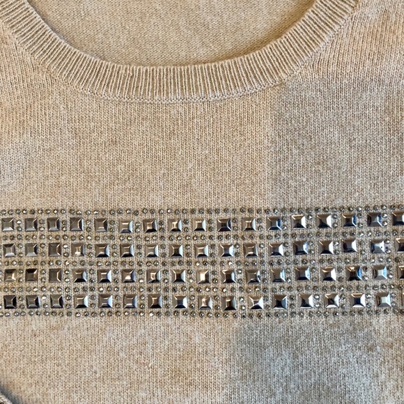 BCBG MaxAzria Camel/Tan Embellished Sweater Tunic - Picture 4 of 7